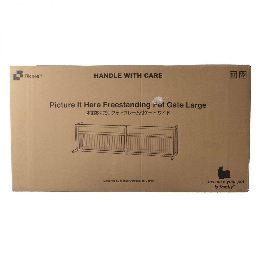 Richell Picture It Here Freestanding Pet Gate - Autumn Matte