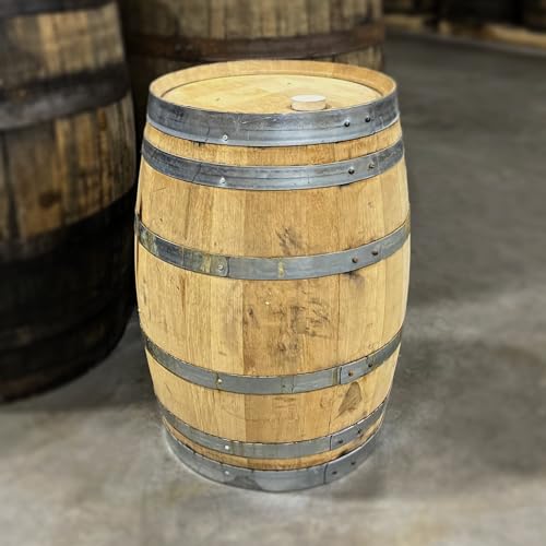 Midwest Barrel Company Authentic Small Bourbon/Whiskey Barrel Used Genuine American White Oak Wood Barrel for Decoration, Furniture & DIY Projects (15 Gallon)
