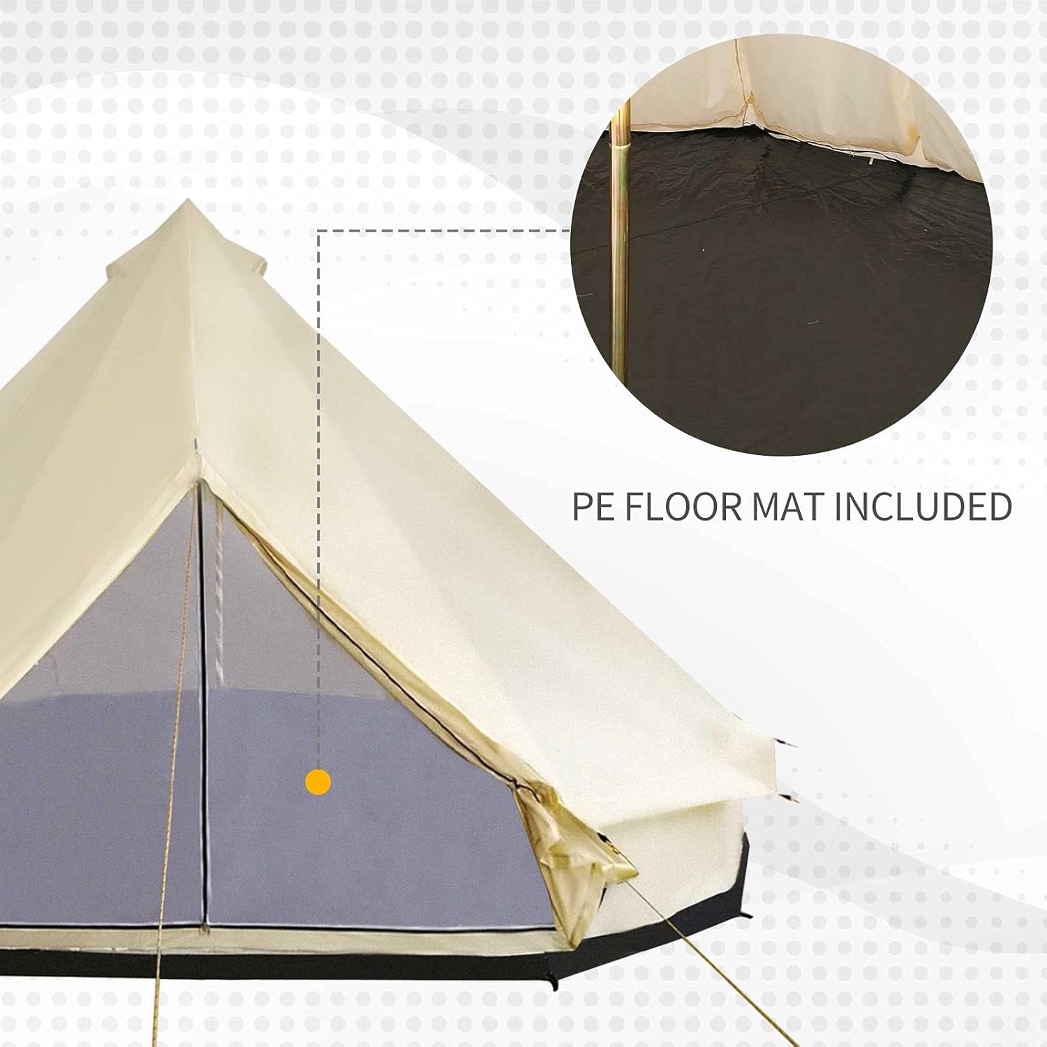 Outsunny 10-Person Waterproof Camping Tent Yurt with Unique Style, Spacious Interior, & Breathable Waterproof Design, 16.4' x 16.4' x 9.8'
