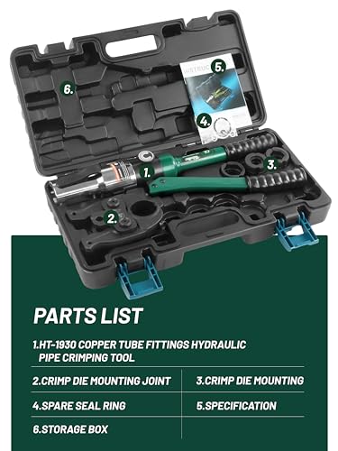 Copper Tube Fitting Crimping Tool Copper Pipe Crimper Press with 1/2" 3/4" and 1" Jaw for ProPress Copper Fitting-Manufactured,Pipe Press Copper Crimp Tool (1/2" 3/4" 1" Crimping Tool)