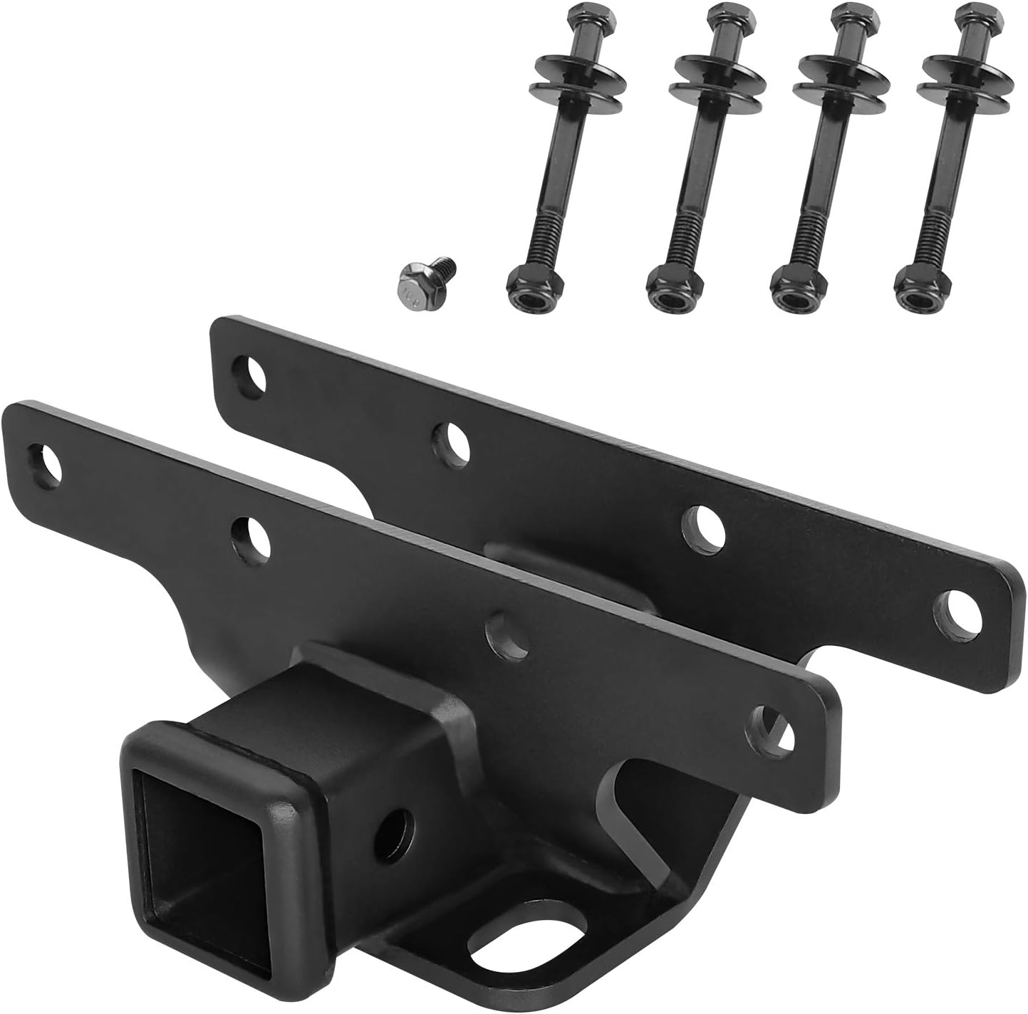 Hitch Receiver, AAIWA 2" inch Rear Receiver Hitch, Towing Trailer Hitch Kit Compatible with 2007-2018 Jeep Wrangler JK 2 Door & 4 Door Unlimited, Black Pack of 2