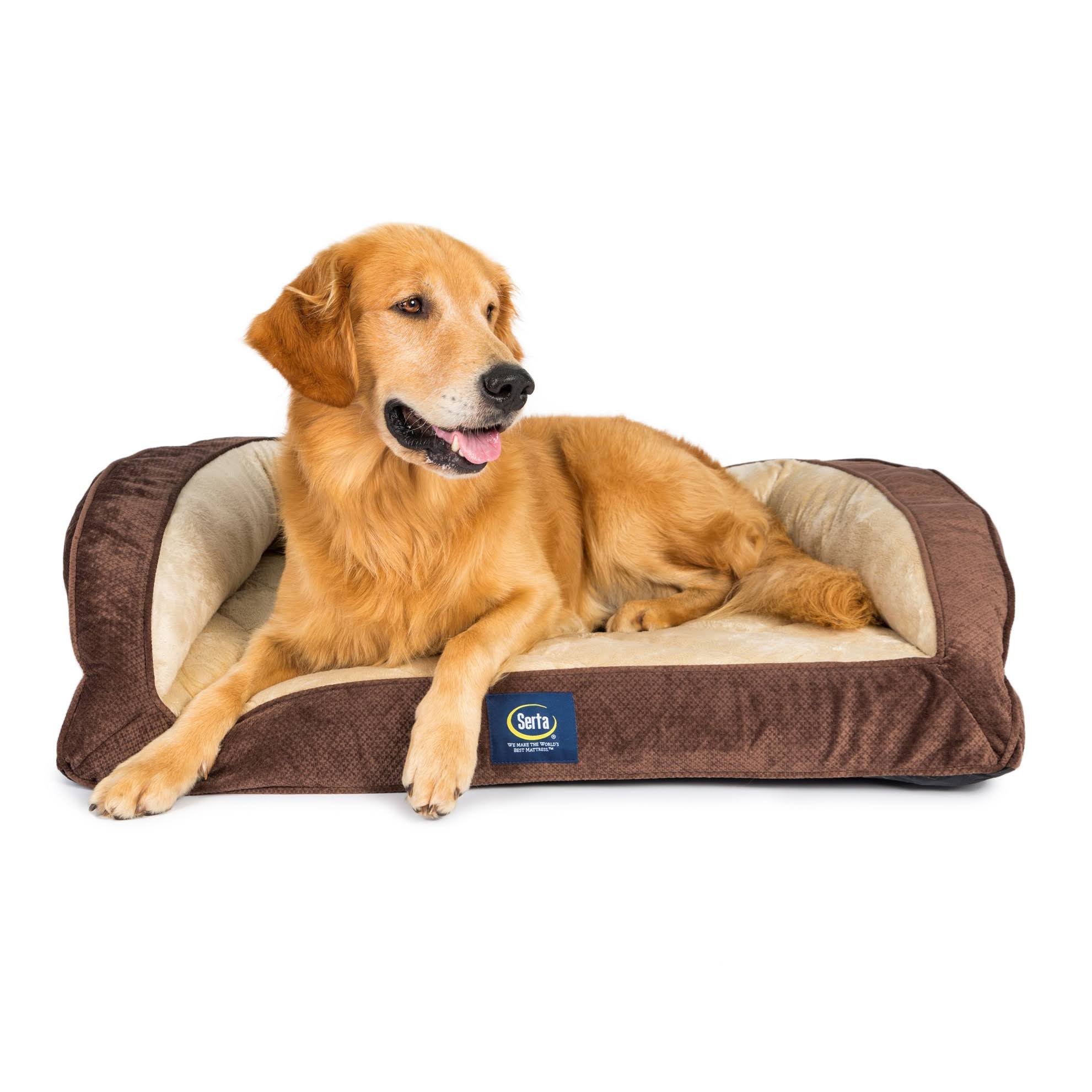 Serta Ortho Quilted Couch Pet Bed, Large, Blue