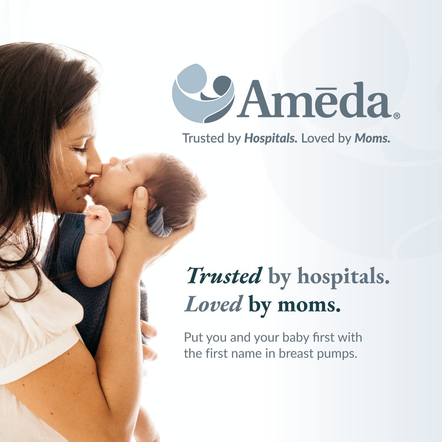 Ameda MYA Joy Plus Double Electric Rechargeable Breast Pump, Hospital Performance Breast Pump, Portable Breastpump, Quiet Breast Pump, White Pump & Accessories
