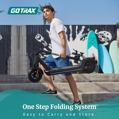 Gotrax Electric Scooter for Adults, 500W Motor 10" Solid Tire, Max 28-42 Miles Range 20Mph Top Speed, with Electric Code Lock Long Battery Life, Foldable Commuting Electric Scooter UL2272 Certificated