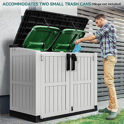 YITAHOME 8x6.2FT Outdoor Storage Shed w/o Floor, All-Weather Plastic Shed with Lockable Doors, Window & Vents, Plastic Tool Shed for Backyard, Patio, Poolside, Lawn, Gray