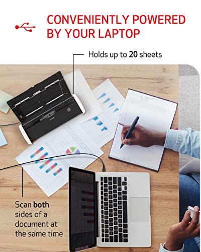 Canon imageFORMULA R10 - Portable Document Scanner, USB Powered, Duplex Scanning, Document Feeder, Easy Setup, Convenient, Perfect for Mobile Users