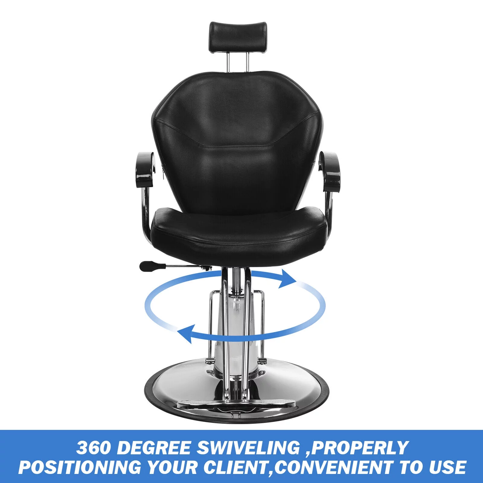 Artist hand Black All Purpose Hydraulic Barber Chair Reclining Hair Stylist Salon Equipment for Barbershop