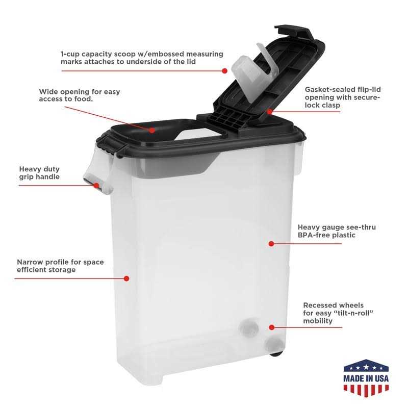 Buddeez Airtight Pet Food Storage Container 50 QT/50 LB Capacity Dog Food Storage Container - Pet Supplies online store