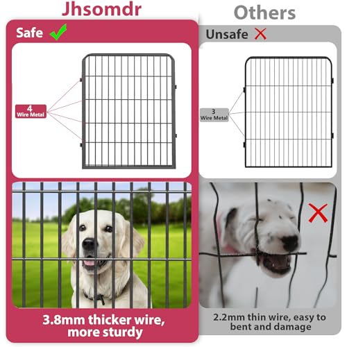 Dog Playpen, 32inch 10 Panels Outdoor Dog Fence Indoor Dog Pen Anti-Rust Pet Puppy Pen Dog Exercise Pen with Lock for Medium Small Dogs, Portable Pet Fence for Yard RV Camping