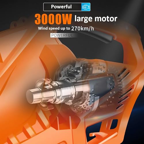 Powerful Leaf Blower, 3 in 1 (Leaf Blower + Vacuum Cleaner + Leaf Shredder) Garden Blower, 6-Speed Adjustment, 10:1 Powder Ratio, with 35L Collection Bag, 270 Km/H Electric Garden Duster (Color : 20M