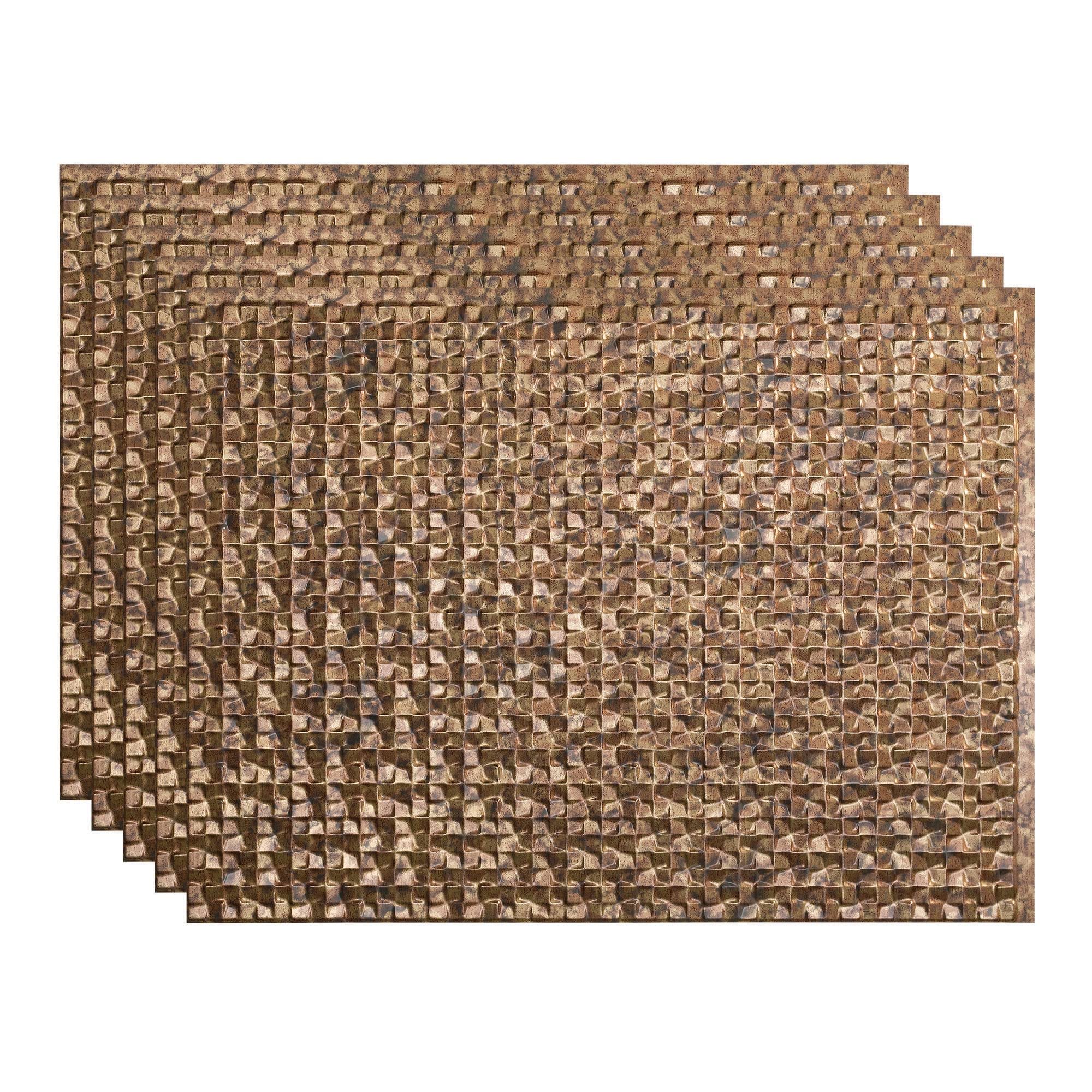 Fasade 18in x 24in Terrain Cracked Copper Backsplash Panel (5 Pack)