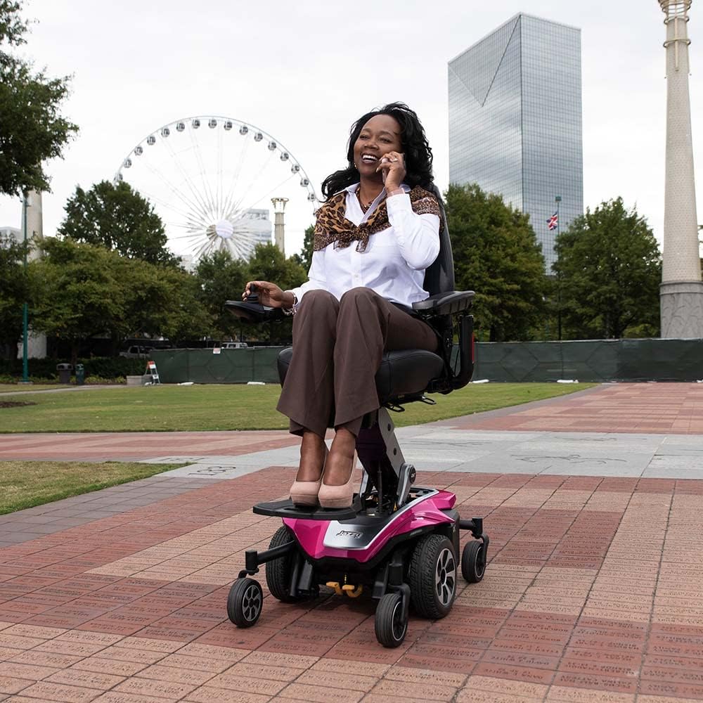 Pride Mobility Jazzy Air 2 Group 2 Power Chair with U-1 Batteries, Mid Wheel Drive, Motorized Electric Wheelchair for Adults, 300 lbs. WC, Up to 4 MPH, 16.8 Miles Range Per Charge