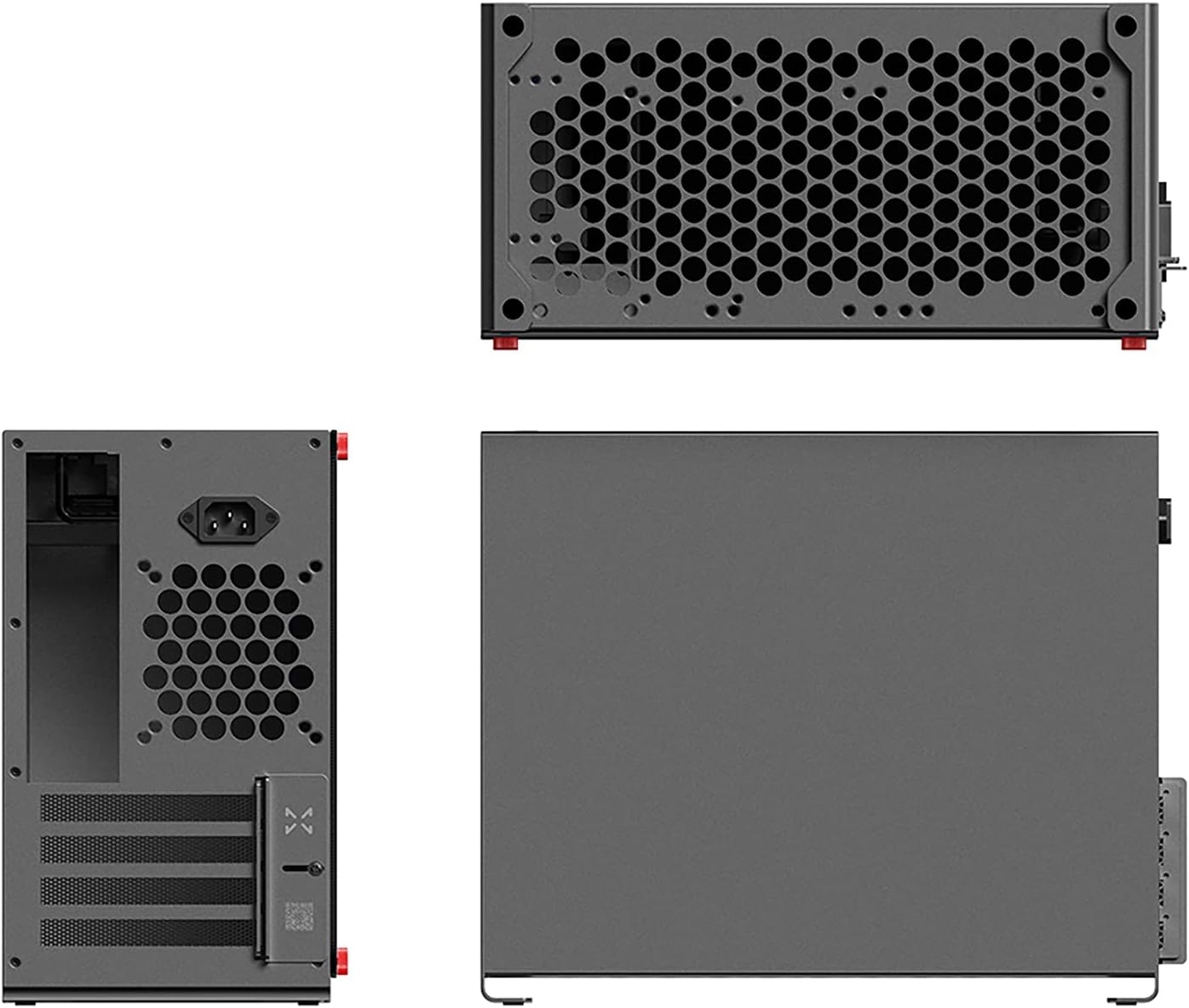 Micro ATX Case Aluminum B3, Computer Case MATX, PC Case Dark Gray Color with Tempered Glass for Gaming Office Personal Home DIY