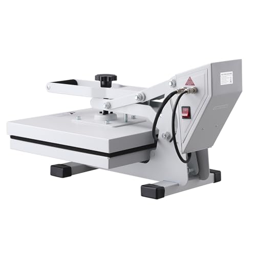 VEVOR Heat Press, Heat Press Machine for T-Shirt, Fast Heating, High Pressure Heat Press 15x15, Power Digital Industrial Sublimation Printer for Heat Transfer Vinyl, Easy to Use, White