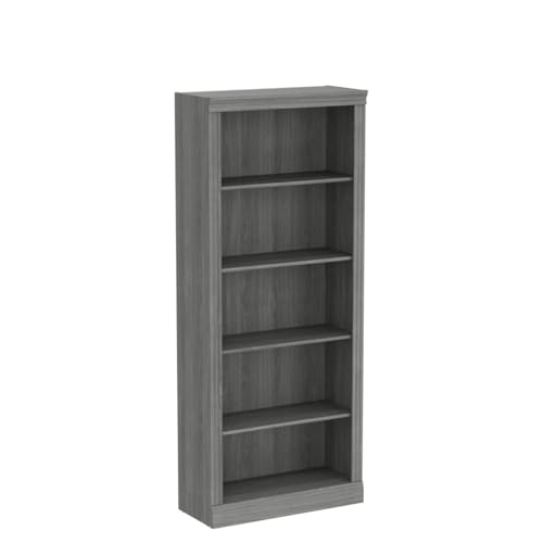Bush Furniture Saratoga Tall 5 Shelf Bookcase - Set of 2, 30W, Modern Gray