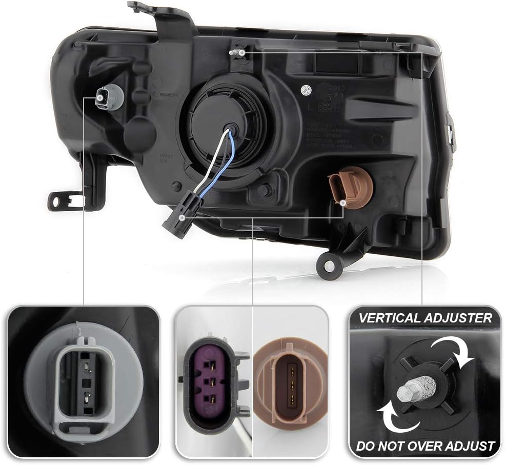 ACANII - For 2008-2012 Ford Escape SUV Black Housing LED Tube Halo Projector Headlights Headlamps Driver & Passenger