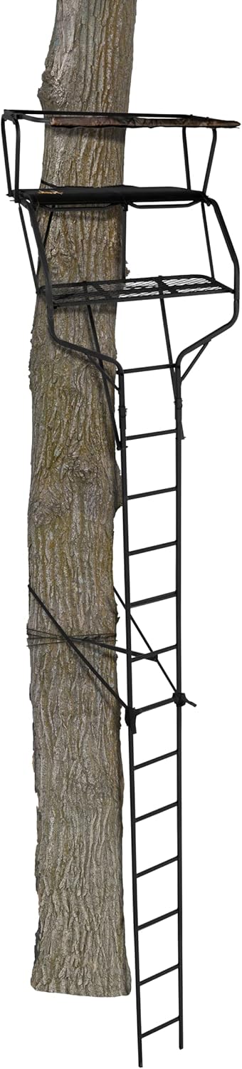 Muddy Legend XLT 2 Man Tree Stand 18 FT. - 500 lb. Rated - 2 Four Point Harnesses -Flex-Tek Seats