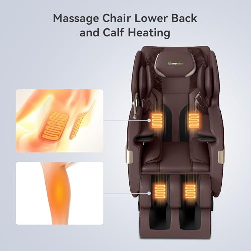 Real Relax 2025 Dual Core S Track Massage Chair,Full Body Airbags Massage Recliner,Zero Gravity with APP and LCD Control,Lower Back and Calf Heating,Foot Roller,Bluetooth,Home or Office Use,Black