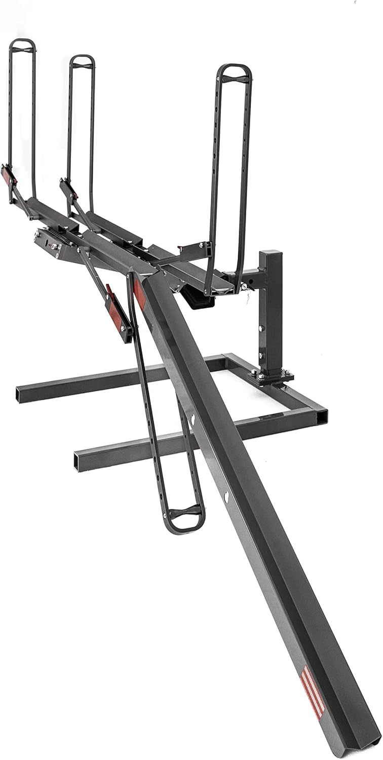 3" Wide Tire E-Bike Rack 2 Bike Double Hitch Mount w/Ramp eBike Heavy Duty
