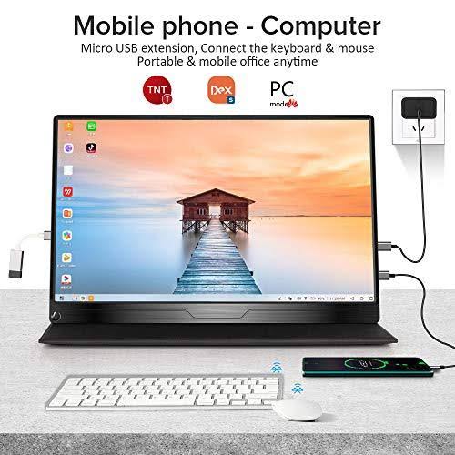 Portable Monitor, Upgraded 17.3 inch IPS HDR 100% sRGB 1920x1080 FHD Eye Care Screen USB C Gaming Monitor, Dual Speaker Computer
