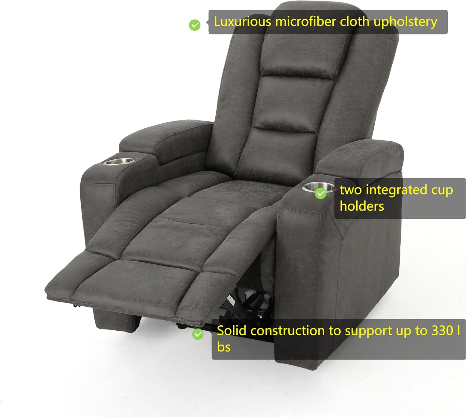 Elegant Power Recliner Chair with USB, Arm Storage, and Cup Holders -Multipurpose and Sturdy