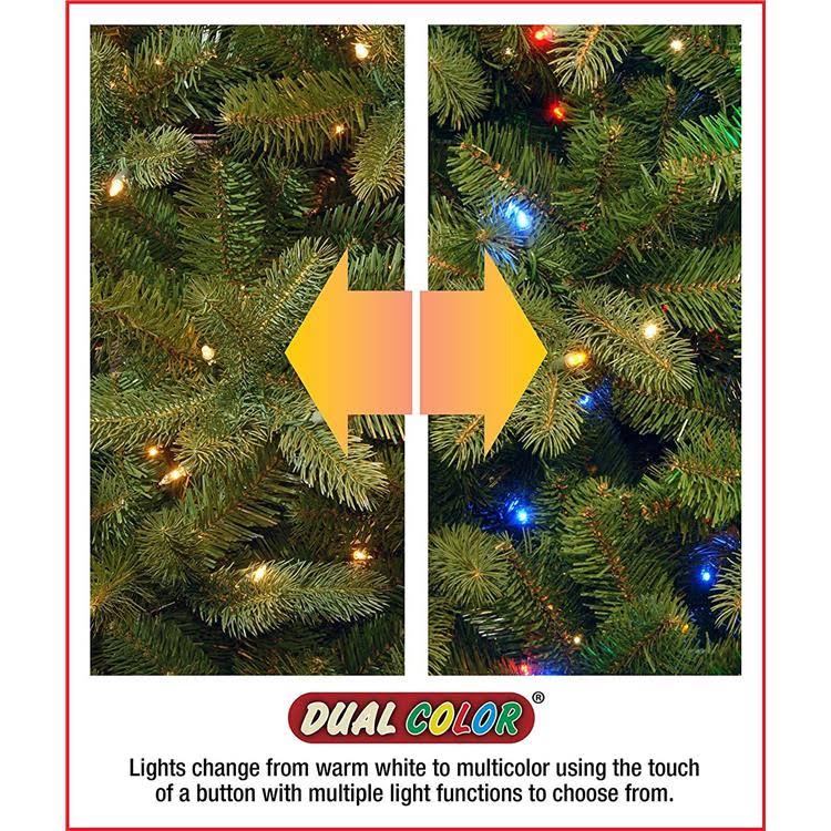 National Tree 7.5 Foot Feel Real Downswept Douglas Fir Pencil Slim Tree with 350