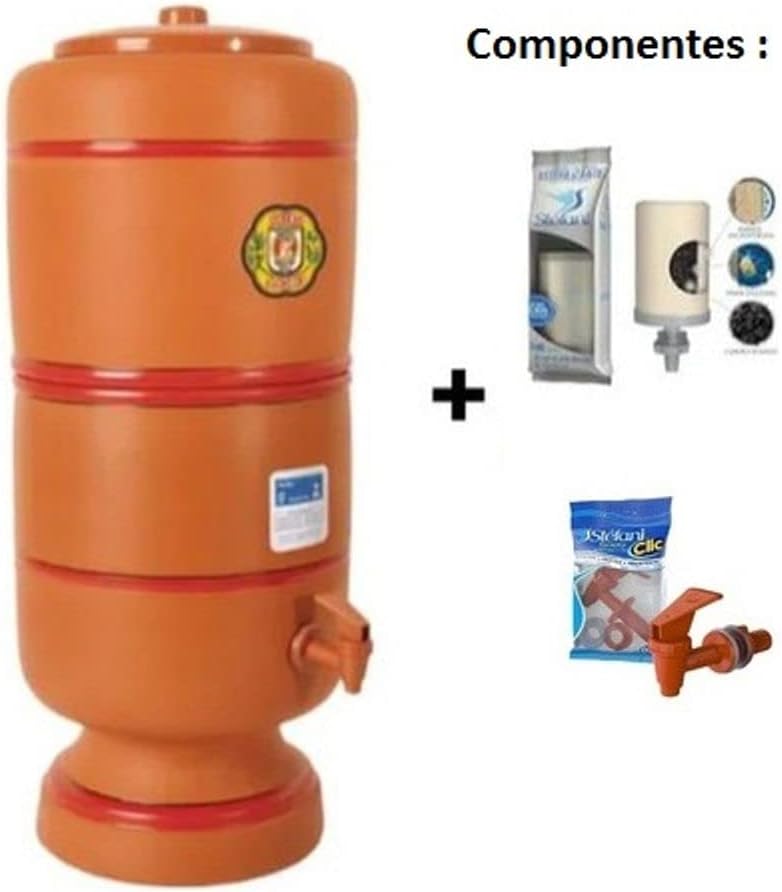 Stefani Sao Joa Brazilian Clay Water Filter (8 L - 2.1 gal), Brown, 16.693-6