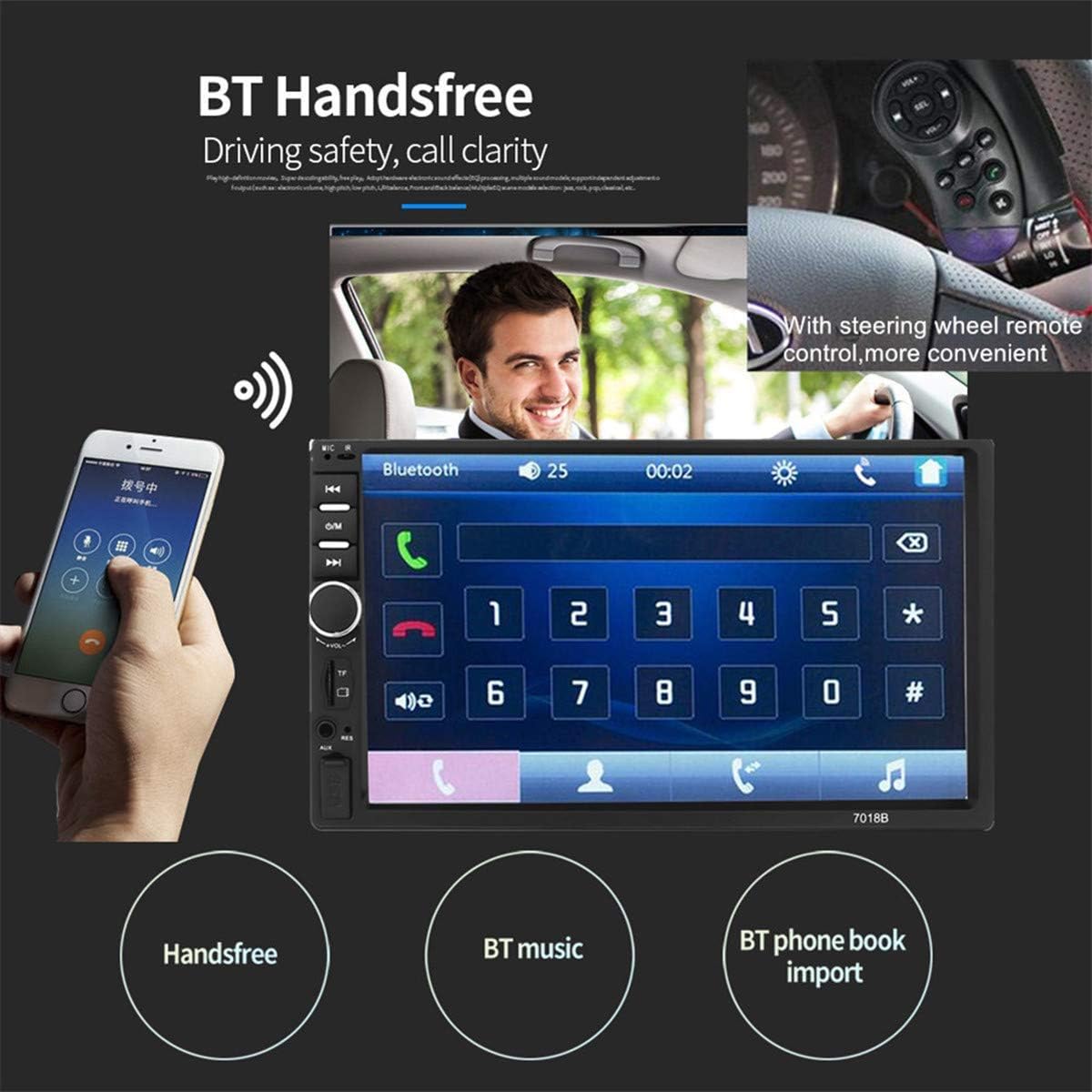 Double Din Car Stereo with Bluetooth 7 inch Touch Screen Car Radio with Backup Camera - Car Audio Receivers MP5 Media Player USB AUX SD Car Head Unit System Support Mirror Link & Remote Control