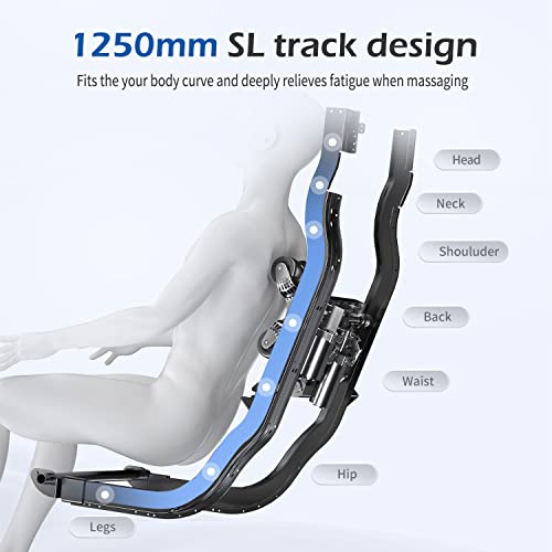 Massage Chair Full Body, Zero Gravity Massage Recliner Sl-Track Massage Chair with Bluetooth Speaker, App Control Heating Body Scan,r 4D Real Relax Massage Recliner Chair for Adults Full Body (White)