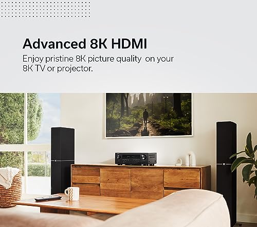 Denon AVR-S970H 8K Ultra HD 7.2 Channel (90Watt X 7) AV Receiver - Built for Gaming, Music Streaming, 3D Audio & Video, Alexa + HEOS, Black