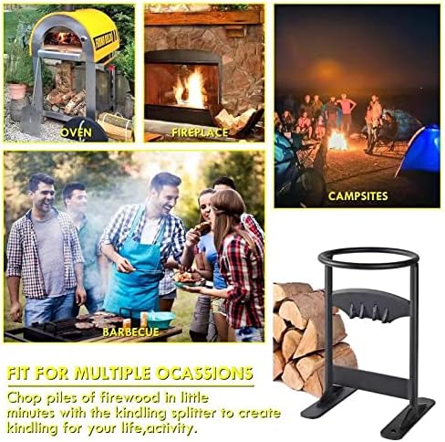 JOMUGY Firewood Kindling Splitter Racker, Hand Cutter Wood Log Cracker Splitter for Campsite Home ��