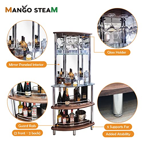 Mango Steam Contemporary Modern Home Entertainment Liquor Bar Catalina Table (Tower Bar, Rustic Wood)