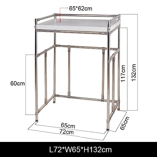 Adjustable Height Dryer Stand - Sturdy Stainless Steel Over Washing Machine Storage Rack Unit, Portable Stacking Kit for Washing Machine and Tumble Dryer - Max Load 300KG