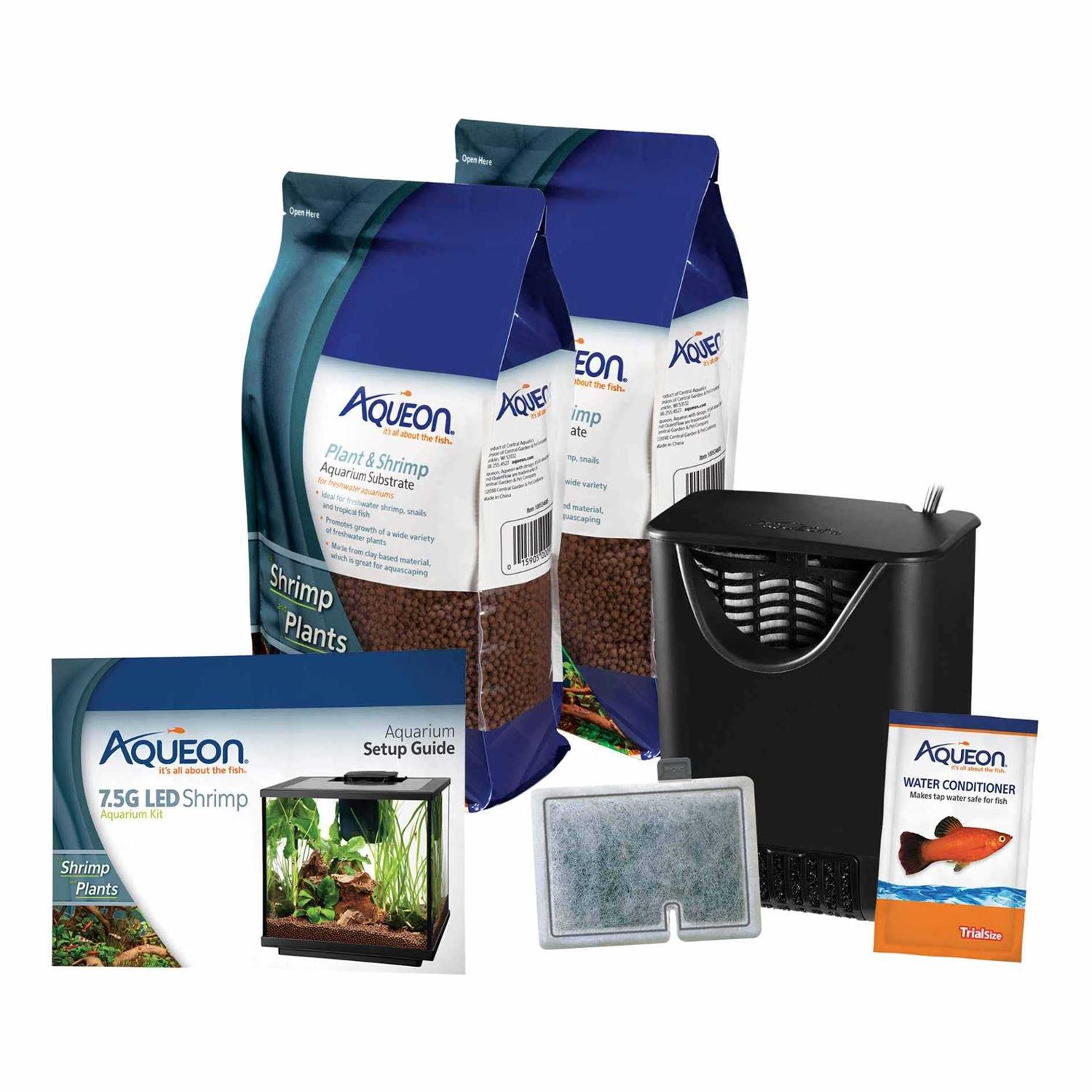 Aqueon 7.5 Gallon LED Shrimp Aquarium Kit - Pet Supplies online store