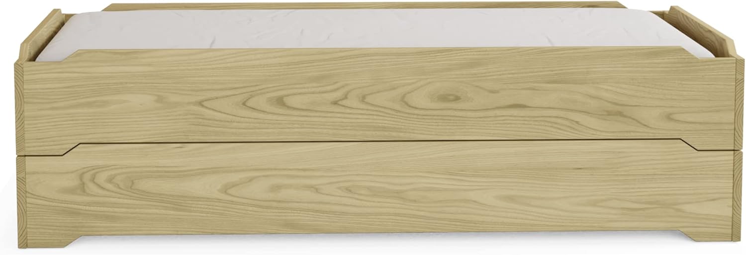 Stackable Beds - Set of Two - Twin over Twin Wooden Bed Floorbed Frame Unfinished -Easy to Assemble Solid Pine Wooden Bed Frame