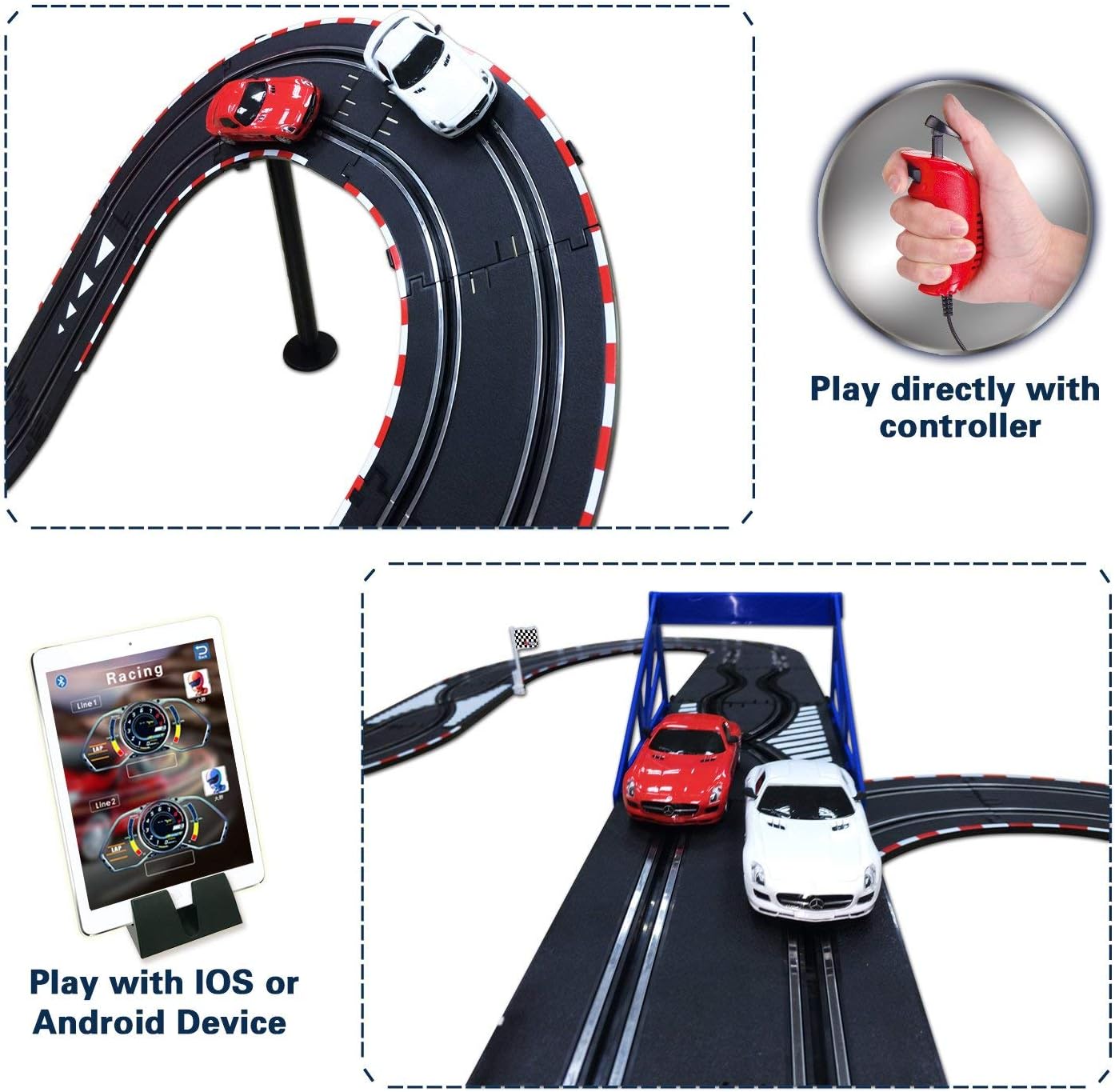 AGM MASTECH Slot car Set with Racing Assistant APP No.ASR-02 1:43 Scale