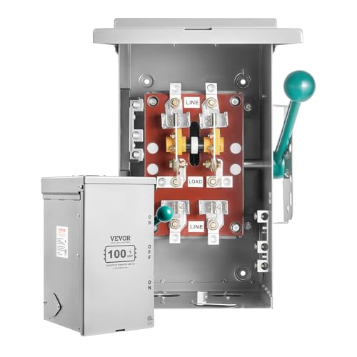 VEVOR 200A Generator Transfer Switch, 48000W Manual Transfer Switch, Heavy Duty Double-Throw Power 120/240V, Meeting NEMA 3R Standards, for Outdoor, Indoor, and Portable Generator ETL Certification
