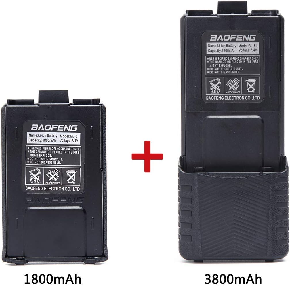 BaoFeng UV-5R 8W High Power Two Way Radio Portable Ham Radio with one More 3800mAh Battery,Speaker, Antenna, USB Program Cable and Earpiece