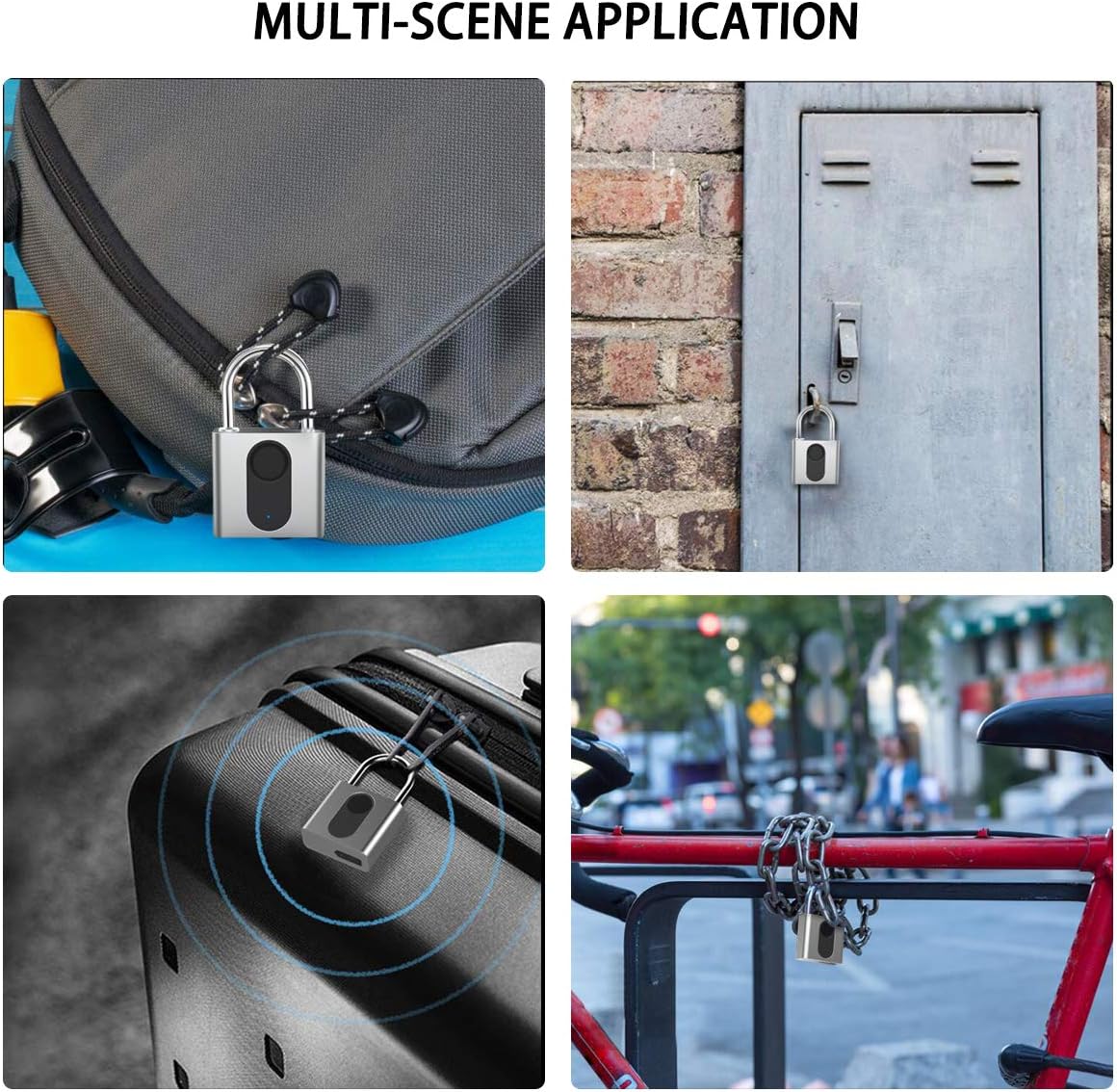 Fingerprint Padlock, MEGAFEIS Smart Padlock, Bluetooth Lock, Mobile APP, IP66 , Biometric Lock with Keyless for Lockers, Office, School, Gym, Factory, Garage, Storage, Gate, Shed, Bike, Cabinet.