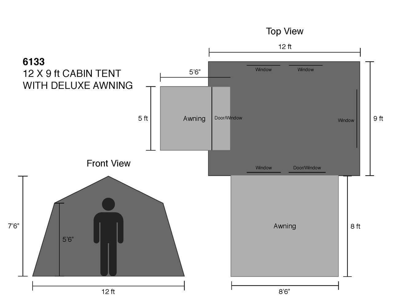 Kodiak Canvas 6-Person Cabin Tent with Deluxe Awning