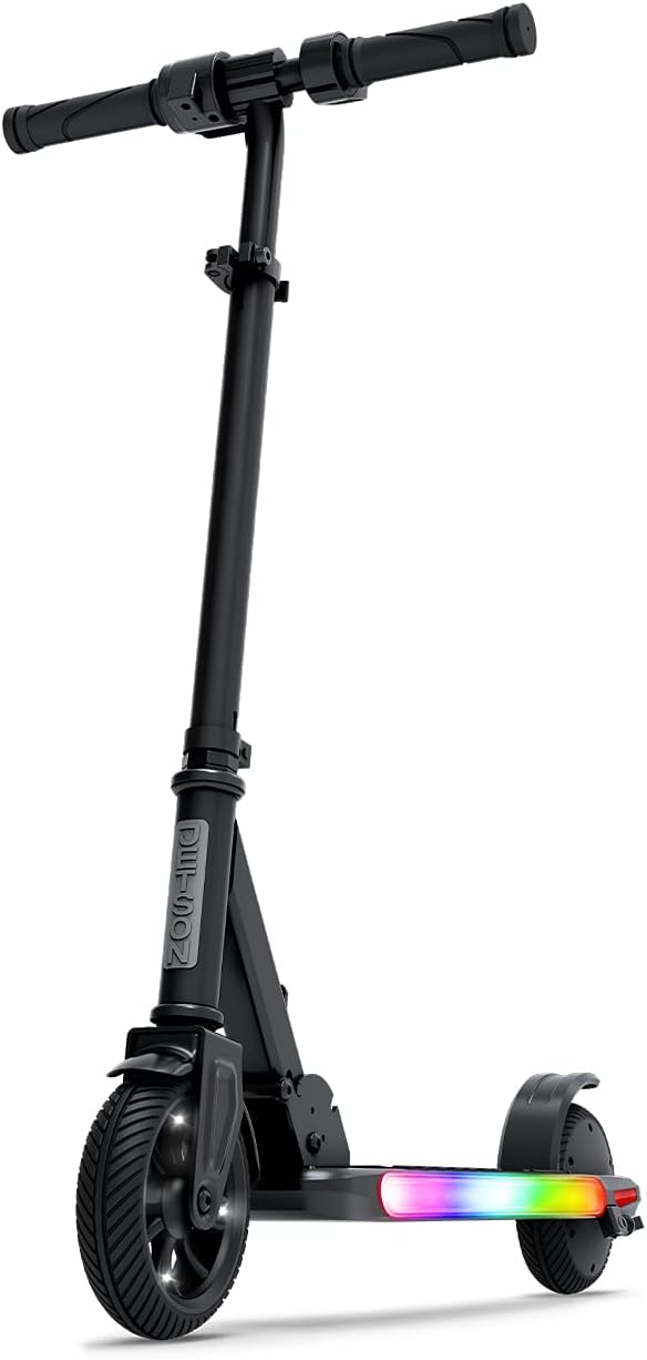 Jetson Omega Electric Scooter, Up To 10 MPH, Range Up To 5 Miles, 150-Watt Motor, Foldable, 3 Speed Mode, Light-Up Deck, Ages 8+, Black, JOMEGA-BLK