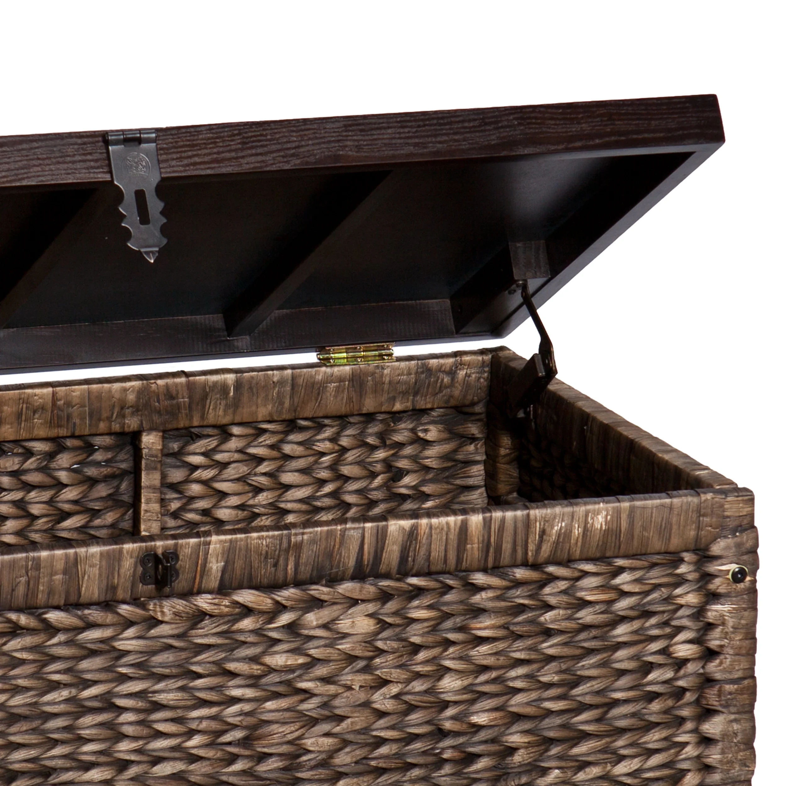 Samford Water Hyacinth Storage Trunk, Blackwashed with Espresso