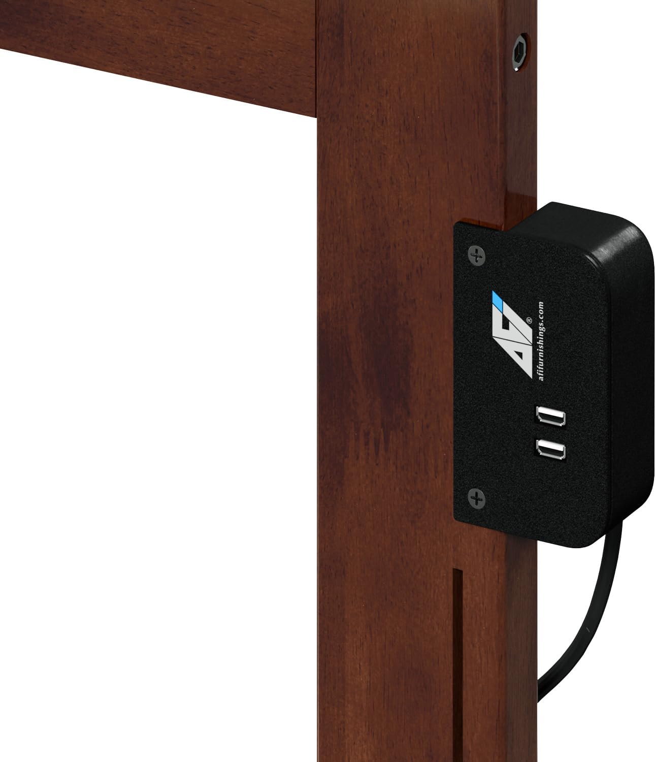 AFI, Portland, Low Profile Wood Platform Bed, King, Walnut