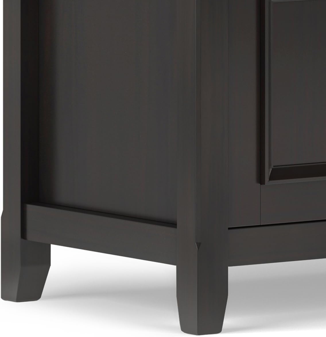 SIMPLIHOME Amherst SOLID WOOD Wide Transitional Media Stand for TVs up to 80 inches for The Living Room and Entertainment Center, 72 inch, Hickory Brown