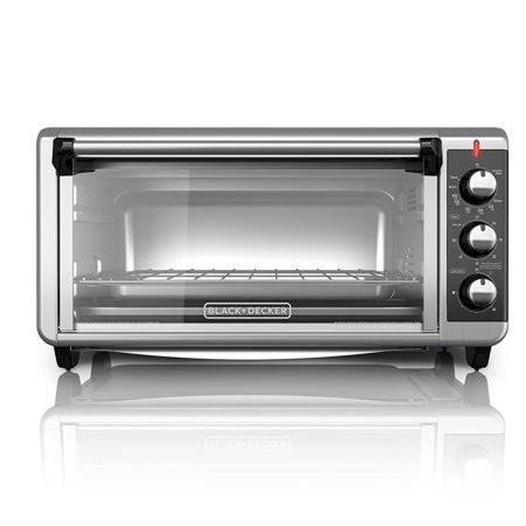 Black+decker TO3250XSB 8-Slice Extra Wide Convection Countertop Toaster Oven, Includes Bake Pan, Broil Rack u0026 Toasting Rack,