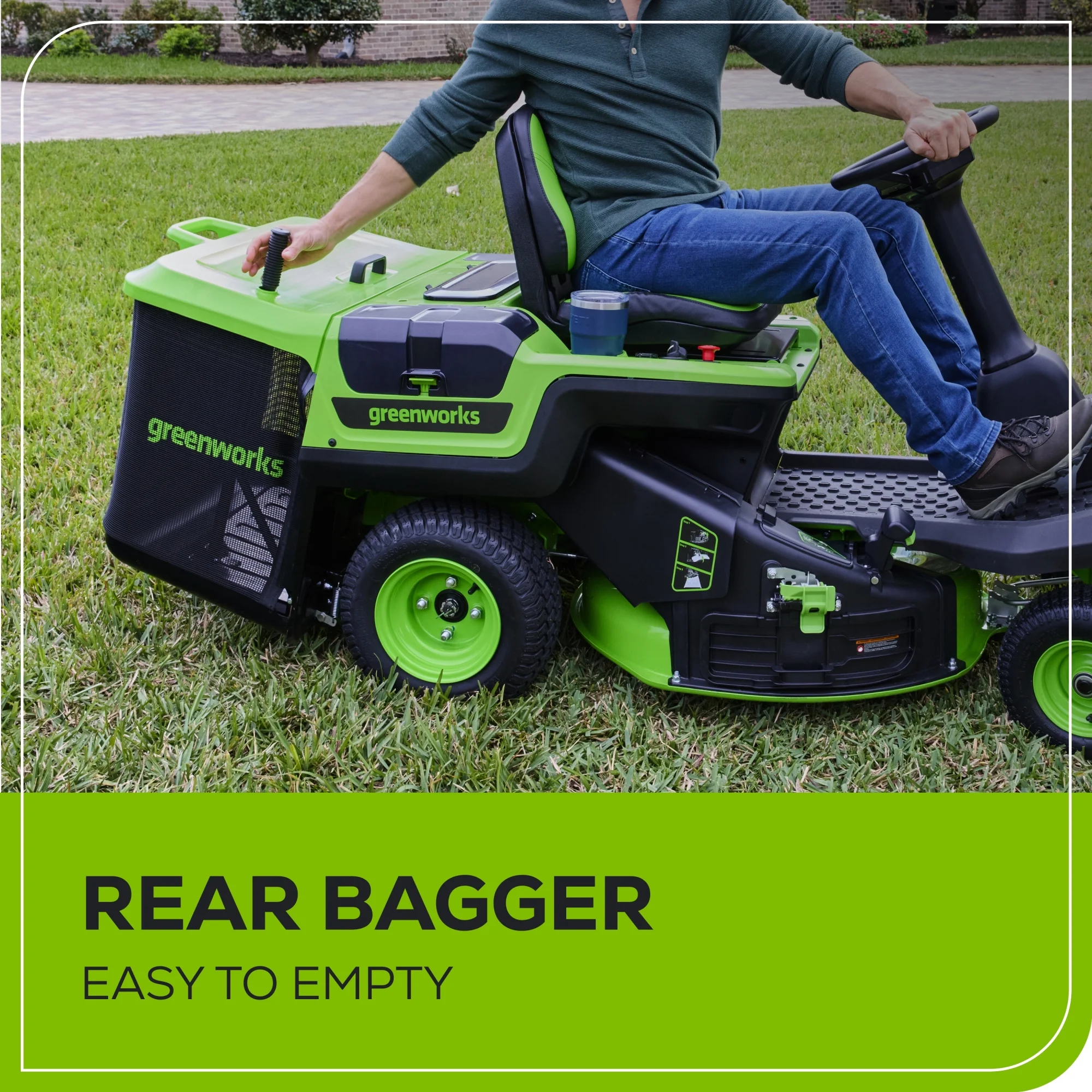 Greenworks 60V 30” CrossoverT Riding Lawn Tractor with (2) 8.0 Ah, (2) 4.0 Ah Batteries & 600-Watt Charger 7421902
