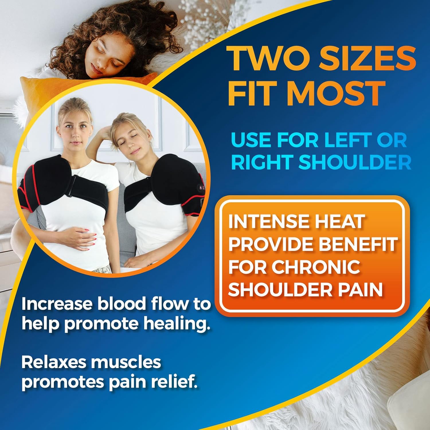 CHEROO Shoulder Heating Pad with Vibration Massager, Auto Shut Off Heated Brace Wrap Support for Rotator Cuff Joint Tendon Injury Arthritis Pain Relief