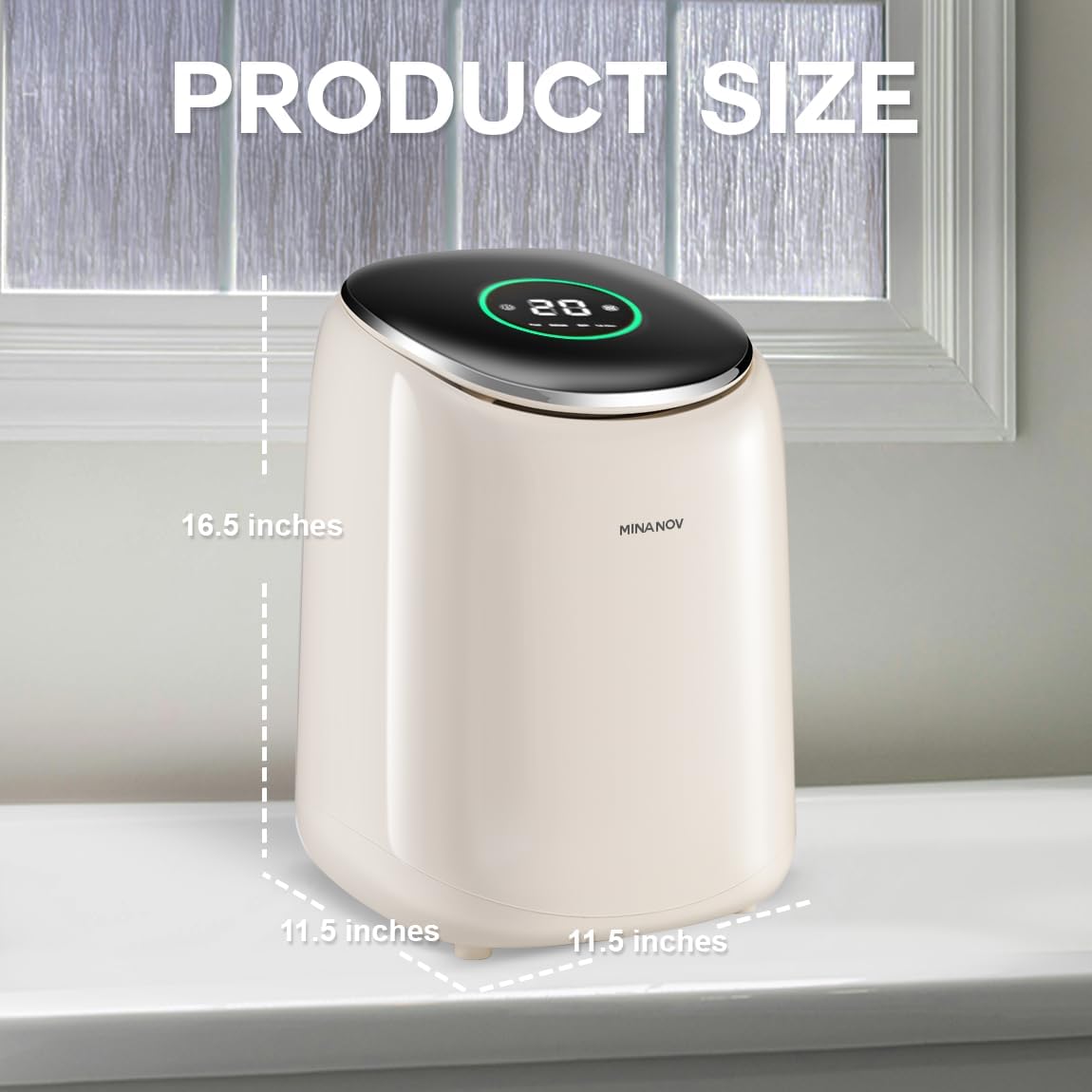 Countertop Washing Machine - Mini Portable Washing Machine Compact Size 2 in 1 Washer and Spin Dryer With Digital Touch Display - Fully Automatic Washing Machine for Dorm, RV, Apartment