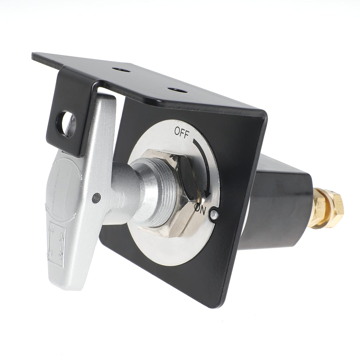 Battery Disconnect Switch with Lock-Out Plate, 12V Battery Kill Switch Fixed Handle Isolator, for Car, Auto, Boat, RV, Water Resistant