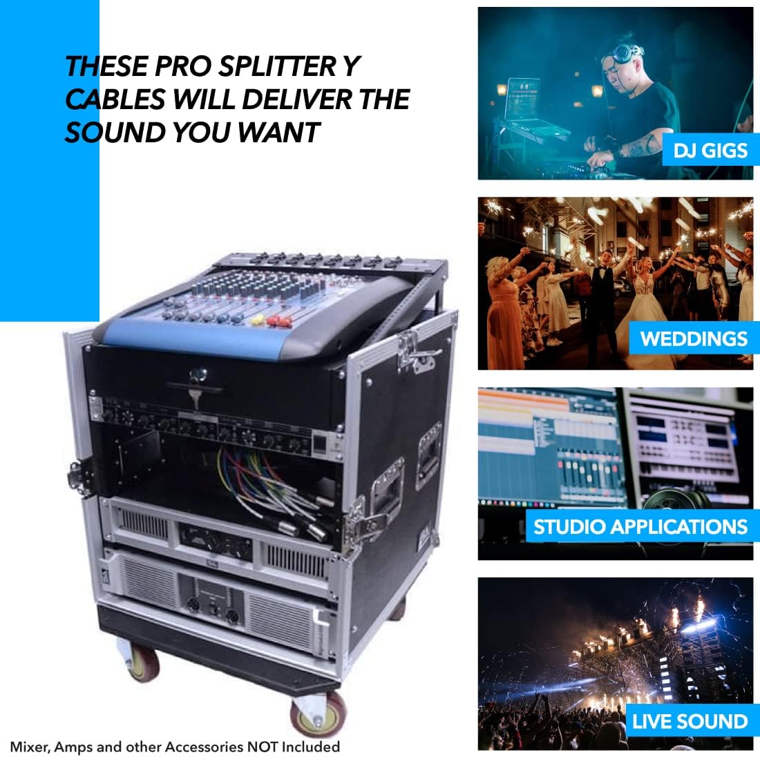 Seismic Audio - SAMRC-10U - 10 Space Rack Case with Slant Mixer Top and Casters - PA/DJ Pro Audio Road Case